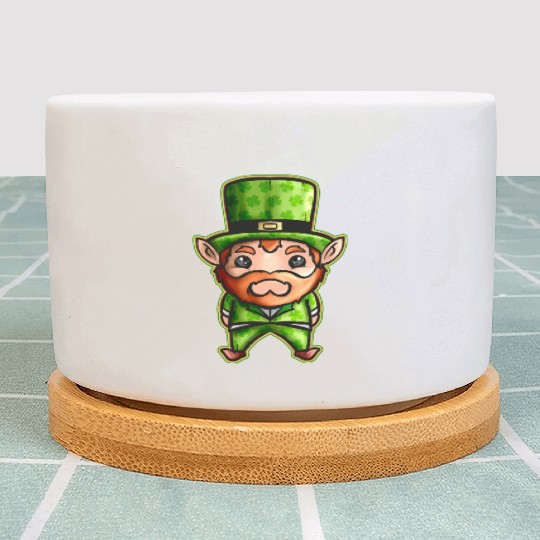 Cute Kawaii Irish Elf With Shamrock Hat For St Plant Pots