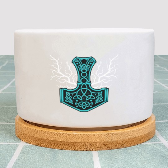 The Hammer Of Thor With Lightning Mjolnir Plant Pots