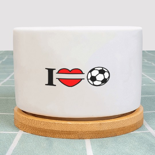 Monogram logo soccer heart Plant Pots
