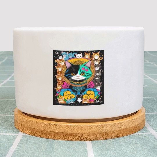 Cat God with Creepy Friends Plant Pots