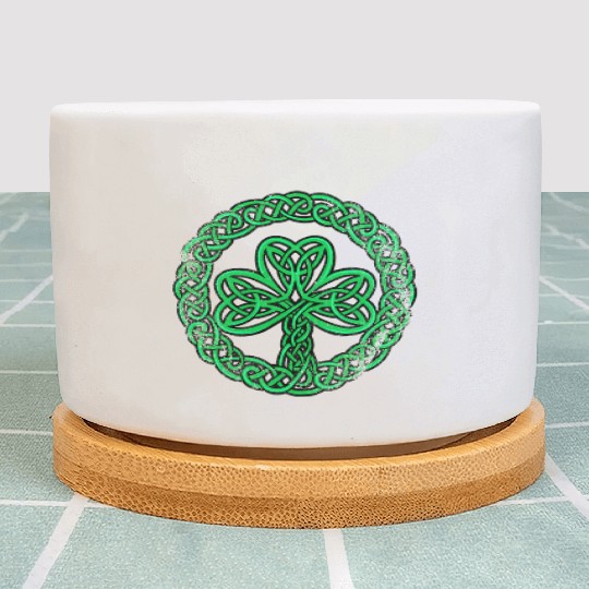 Irish Celtic Knot Shamrock Clover Plant Pots