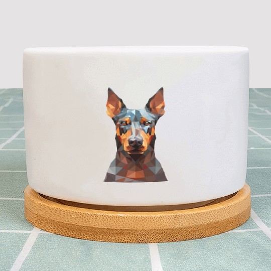 geometric Doberman: Polygon Art Plant Pots