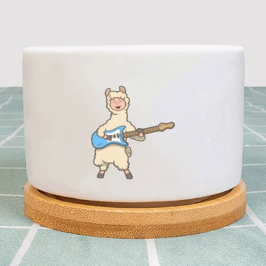 Comic Llama Plays Electric Guitar Plant Pots