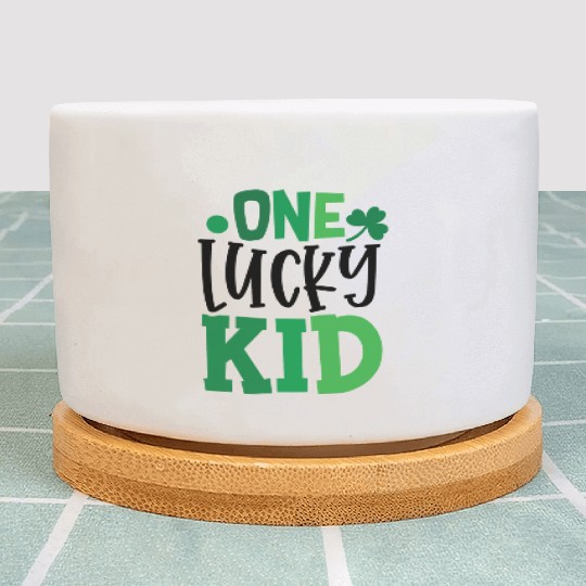 One Lucky Kid Clover Shamrock Irish Ireland Plant Pots