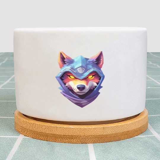 Hooded Alpha Wolf Ninja: Leader of the Night Plant Pots