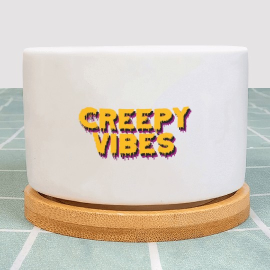 Creepy Vibes Plant Pots - Spooky Graphic Plant Pots