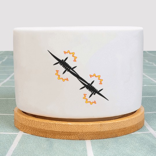 Electric fence barbed wire Plant Pots