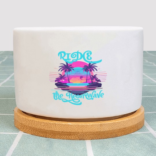 Neon Wave Dreams Ride the 80s Nostalgia Plant Pots