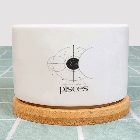 Minimalist Pisces Zodiac Astrology Horoscope Plant Pots
