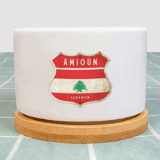 Amioun Lebanon coat of arms flags design Plant Pots