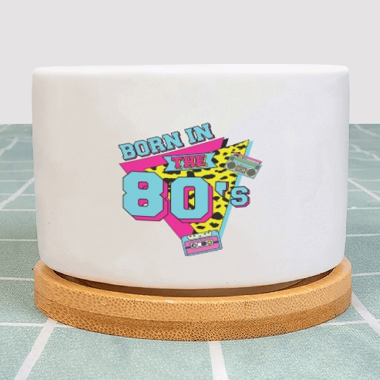 Retro Vintage Born in the 80s woman Plant Pots