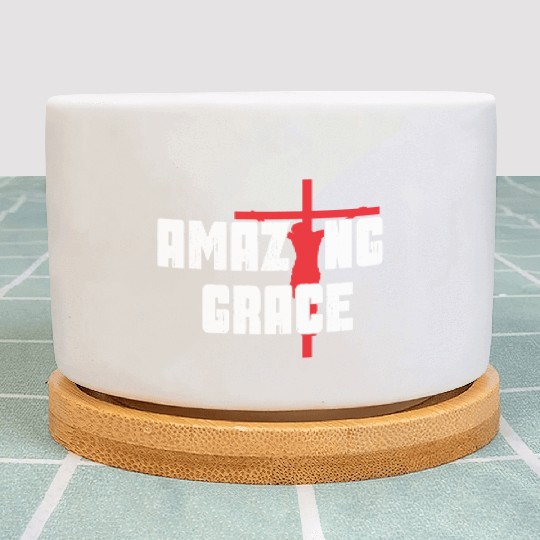 Amazing Grace Love Jesus Christian Christmas Plant Pots