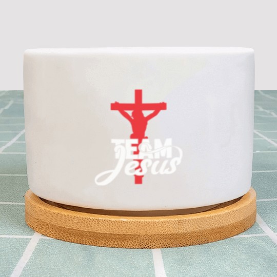 Team Jesus Love Jesus Christian Christmas Plant Pots