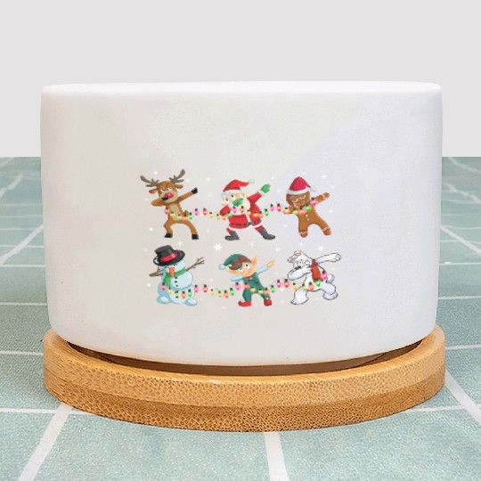 Funny Dabbing Santa And Friends Plant Pots Christmas