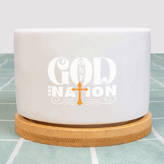 One God One Nation Love Jesus Christian Plant Pots