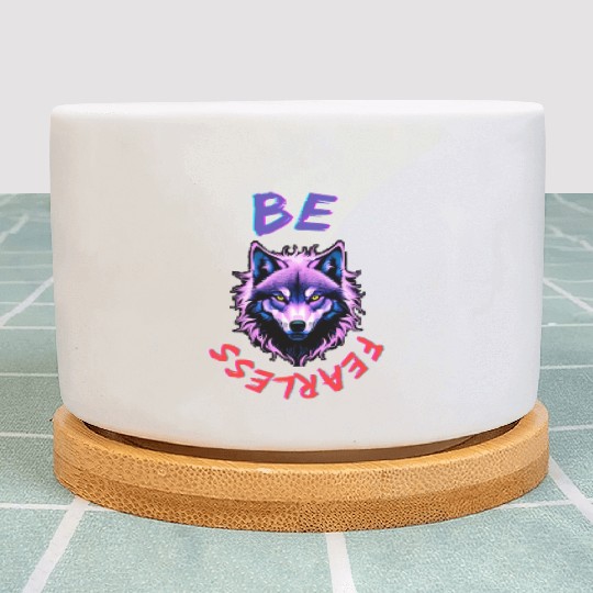 BE FEARLESS WOLF | Majestic Fashions Plant Pots