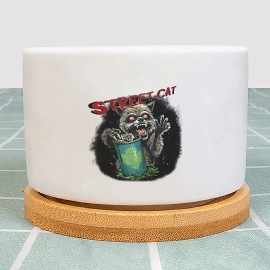 Street Cat, Funny Raccoon Plant Pots, Animal, horror