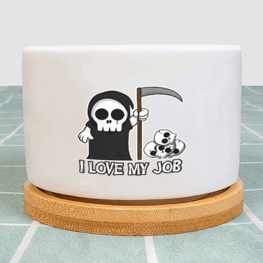 Death Grim Reaper I Love My Job Cute And Creepy Plant Pots
