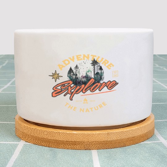 Adventure Explore The Nature Graphic Plant Pots