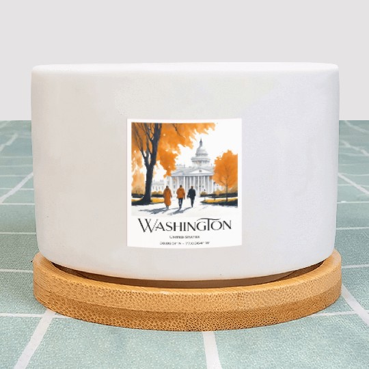 Watercolor painting loving couple in Washington DC Plant Pots