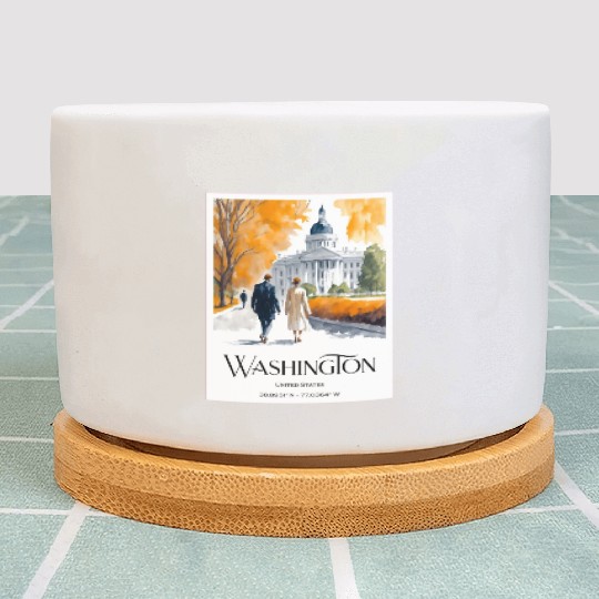 Watercolor painting loving couple in Washington DC Plant Pots