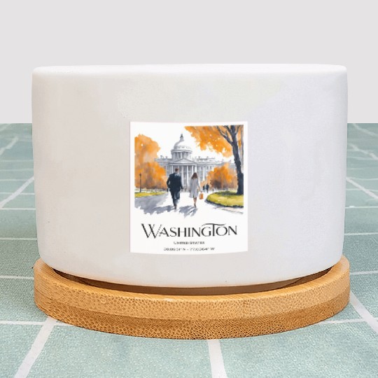 Watercolor painting loving couple in Washington DC Plant Pots