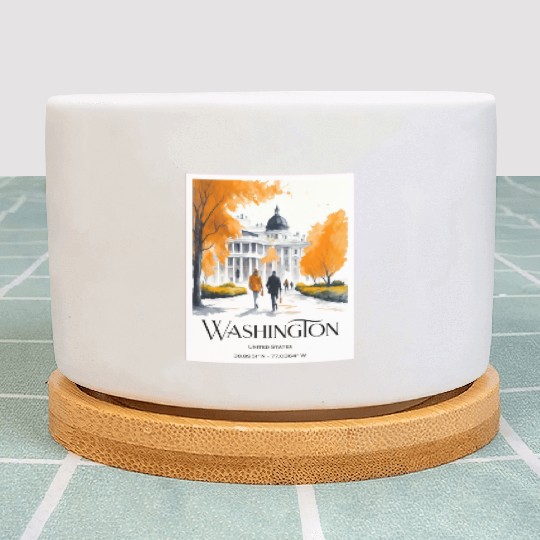 Watercolor painting loving couple in Washington DC Plant Pots