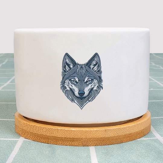 Beautiful wolf face Plant Pots