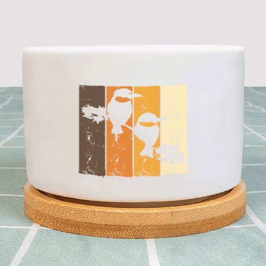 Birds Art Budgie Sparrow Canary Parrot Hummingbird Plant Pots