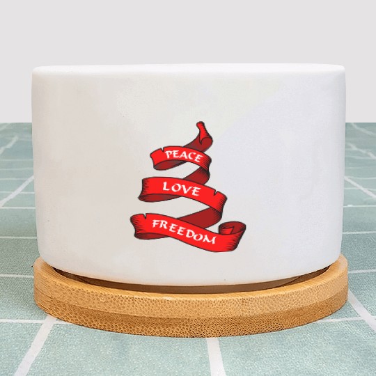 Peace love freedom red Plant Pots