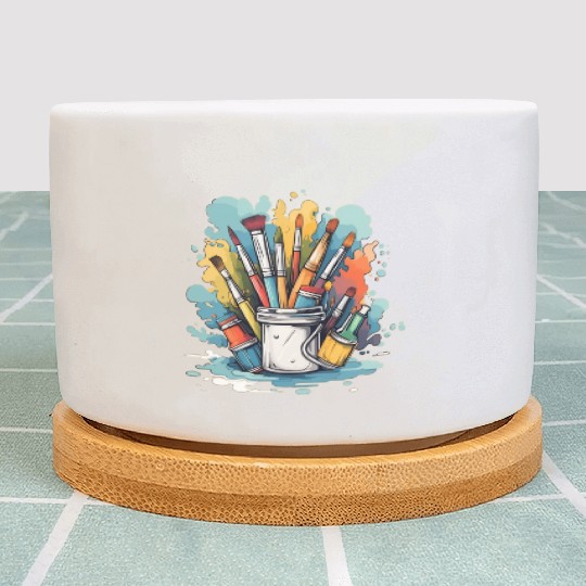 Art Teacher Painting Plant Pots