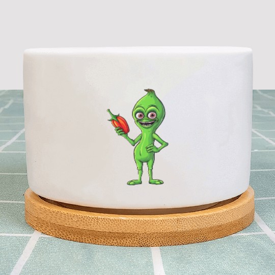 Green Alien Meets Bell Pepper: A Quirky Fusion Plant Pots
