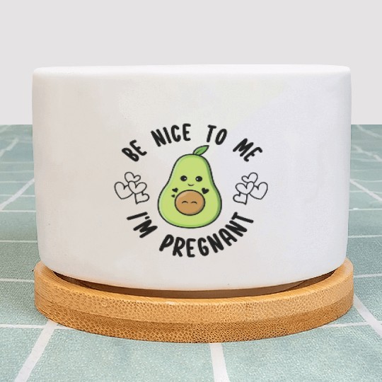 Be Nice To Me I m Pregnant Funny Pregnant Avocado Plant Pots