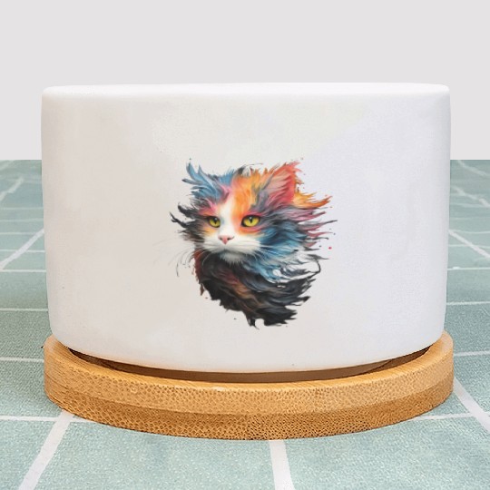Persian Cat Masterful Animal Painting Plant Pots