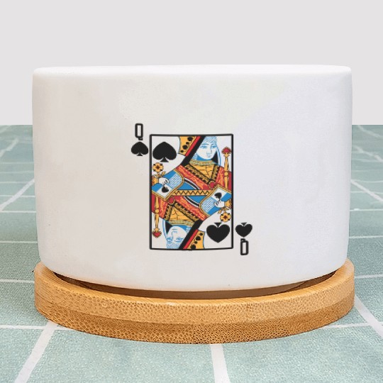 Halloween Playing Card Queen Of Spades Plant Pots