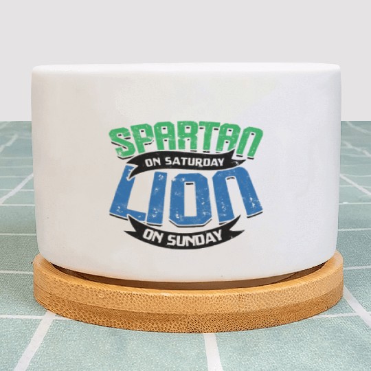 SPARTAN ON SATURDAY LION ON SUNDAY - Warrior Plant Pots