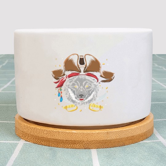 Wolf Dog Jolly Pirate Decor Lazy Halloween Plant Pots