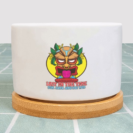 Tiki Mask Hawaiian Decor Luau Party South Pacific Plant Pots