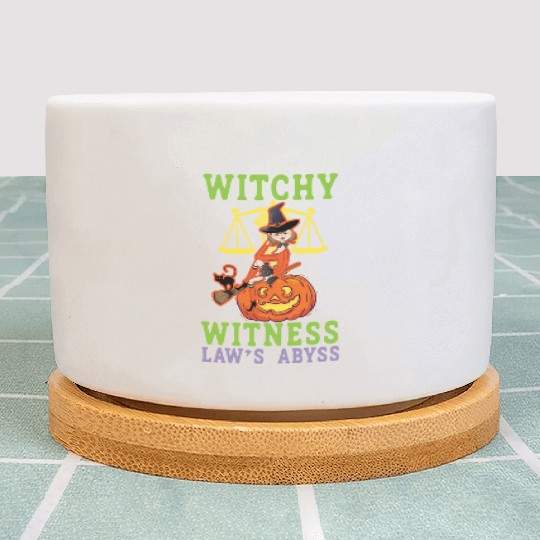 Witchy Witness Law's Abyss Scary Lawyer Halloween Plant Pots