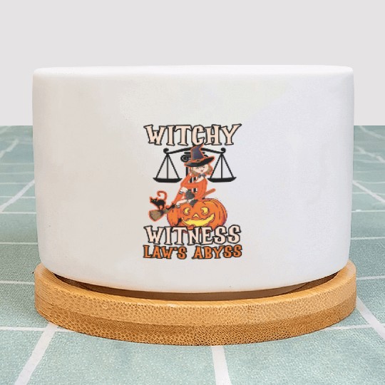 Witchy Witness Law's Abyss Scary Lawyer Halloween Plant Pots
