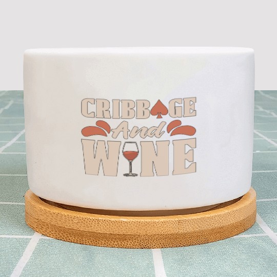 Cribbage And Wine Loves Board Game Card Game Crib Plant Pots