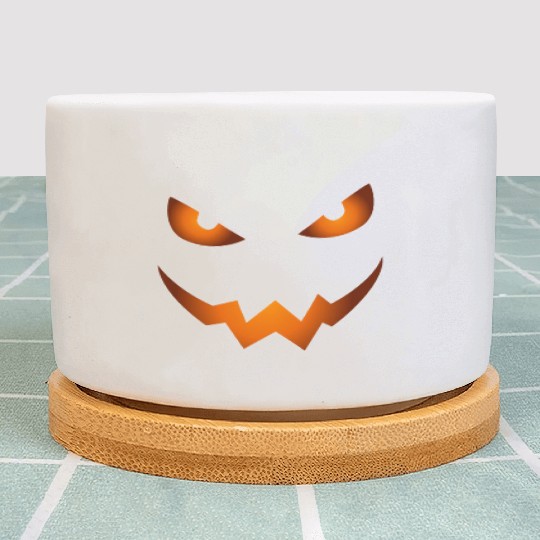 Scary Jack O Lantern Pumpkin Face Halloween Plant Pots