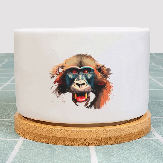 Baboon Monkey Lover Wildlife Animal Zookeeper Plant Pots