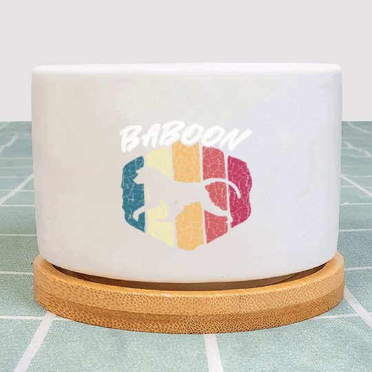 Baboon Monkey Lover Wildlife Animal Zookeeper Plant Pots