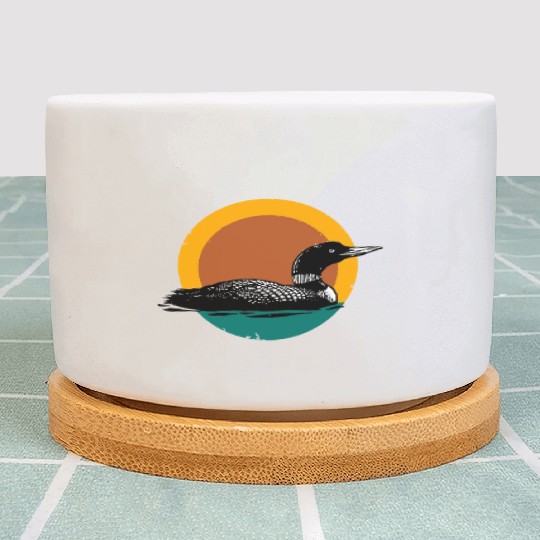 Loon Sunset Faded Look with Retro Colors Plant Pots