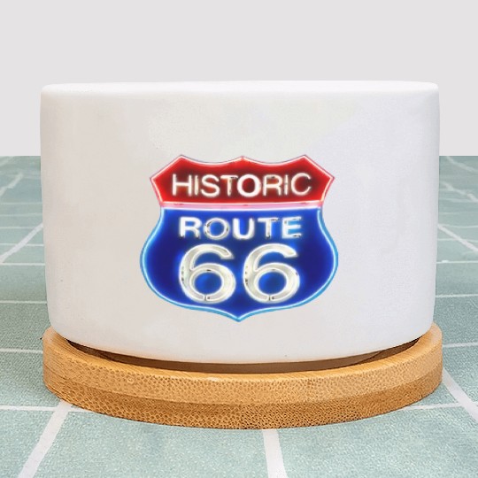 Route 66 neon sign Plant Pots