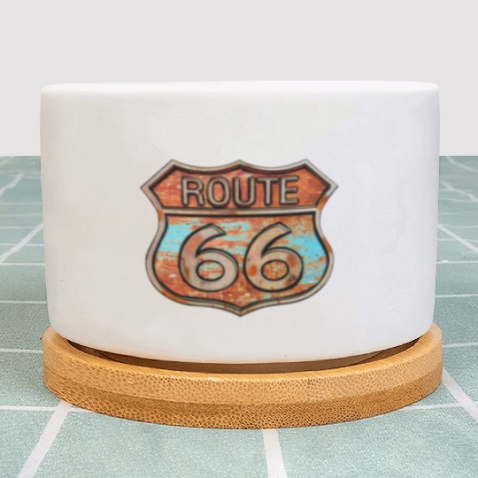 Route 66 vintage sign - Rusty metal sign Plant Pots