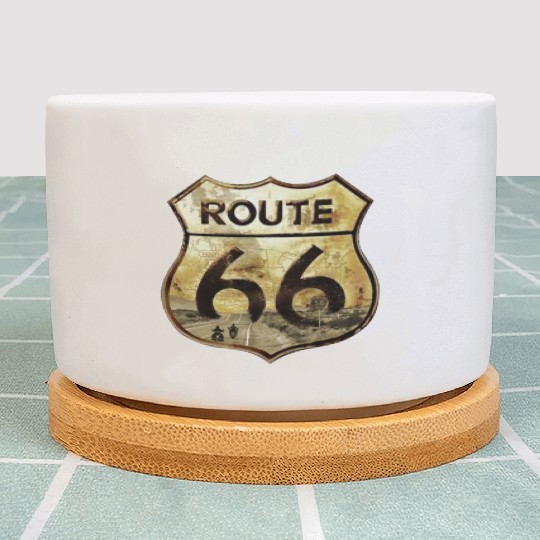 Route 66 trip with motorcycle Plant Pots