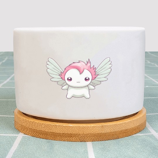 Sweet Axolotl with Angel Wings: Heavenly Design Plant Pots