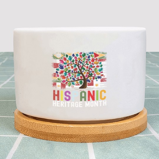 Hispanic Heritage Month Hand Flags Latin Plant Pots